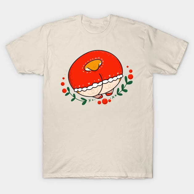 Christmas Corgi Butt T-Shirt by Fluffymafi